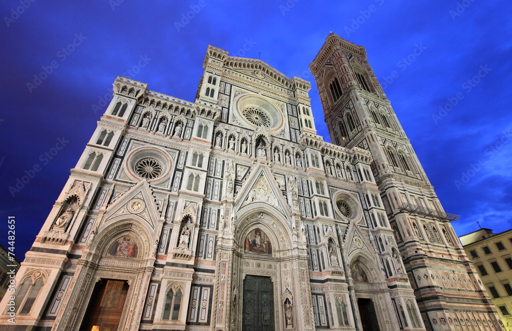Florence cathedral by night, Italy