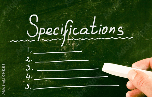 Fotografie specifications concept