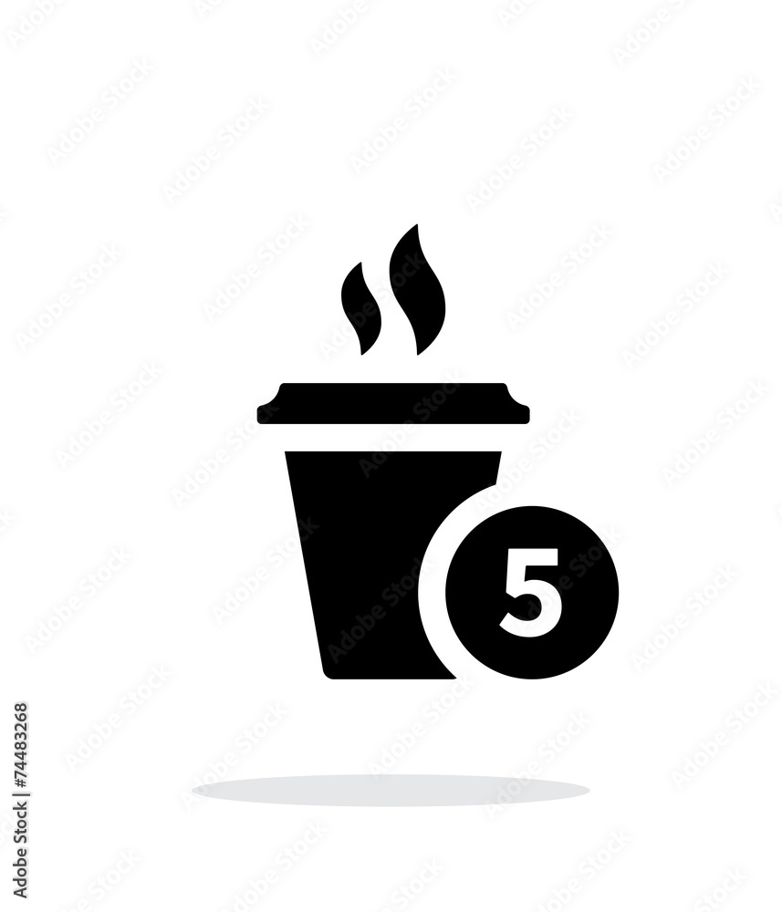 Coffe cup with number simple icon on white background. Coffe cup with number simple icon on white background.
