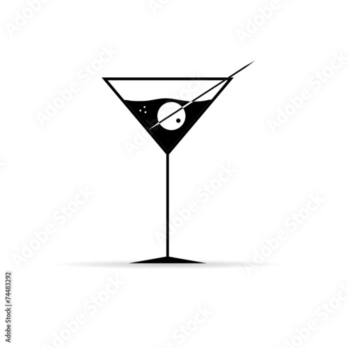 martini with olive vector