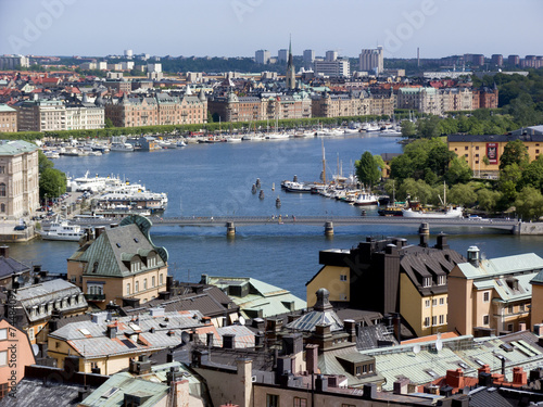 Photography Stockholm von oben mit Södermalm und Riddarfjärden
