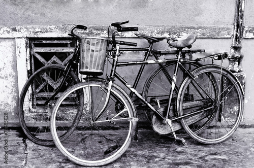 Black and white old bicycle #74485028