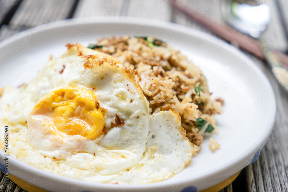 fried egg in rice dishes.