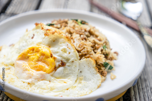 fried egg in rice dishes.