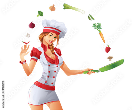 Sexy woman cooking