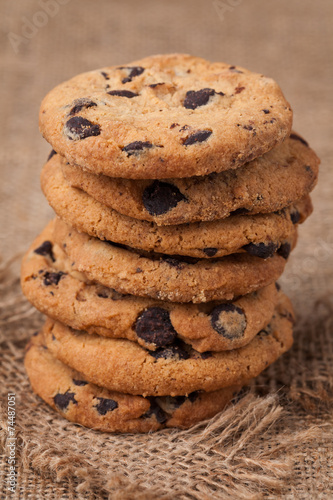 Christmas american cookies with chocolate chips