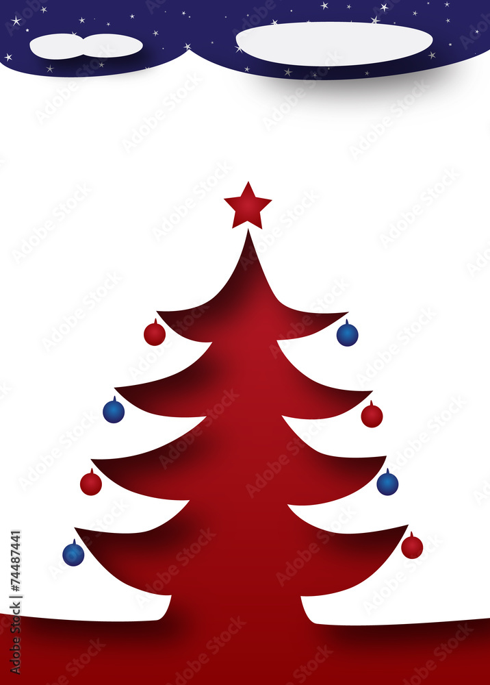 Merry Christmas and Happy New Year - Tree under a starry night Merry Christmas and Happy New Year - Tree under a starry night