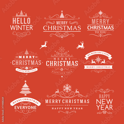 Christmas decoration set of design elements
