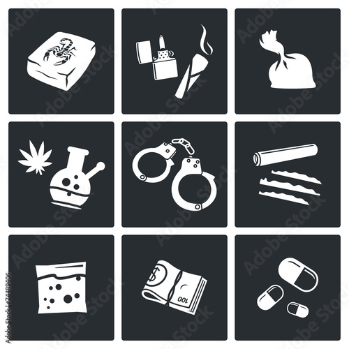 Drugs icons set