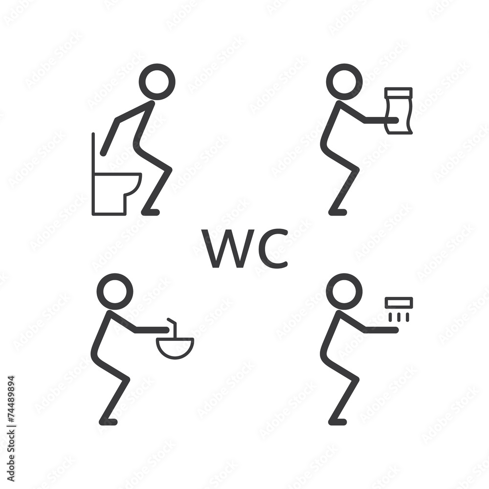 Toilet situation vector icon Toilet situation vector icon