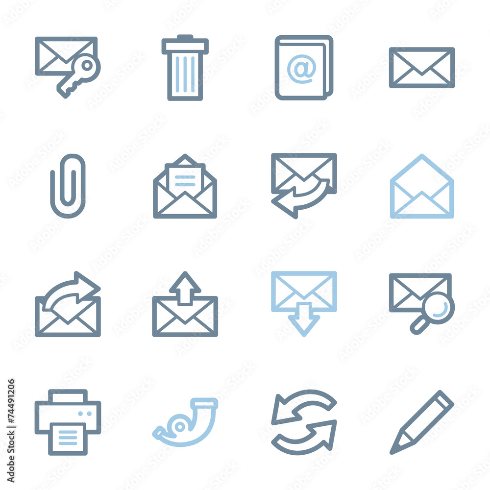 Email web icons set Email web icons set