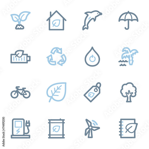 Green ecology web icons set