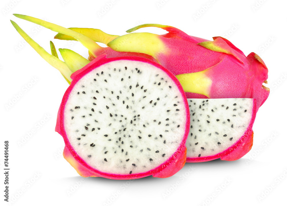 pitaya slice isolated on white pitaya slice isolated on white