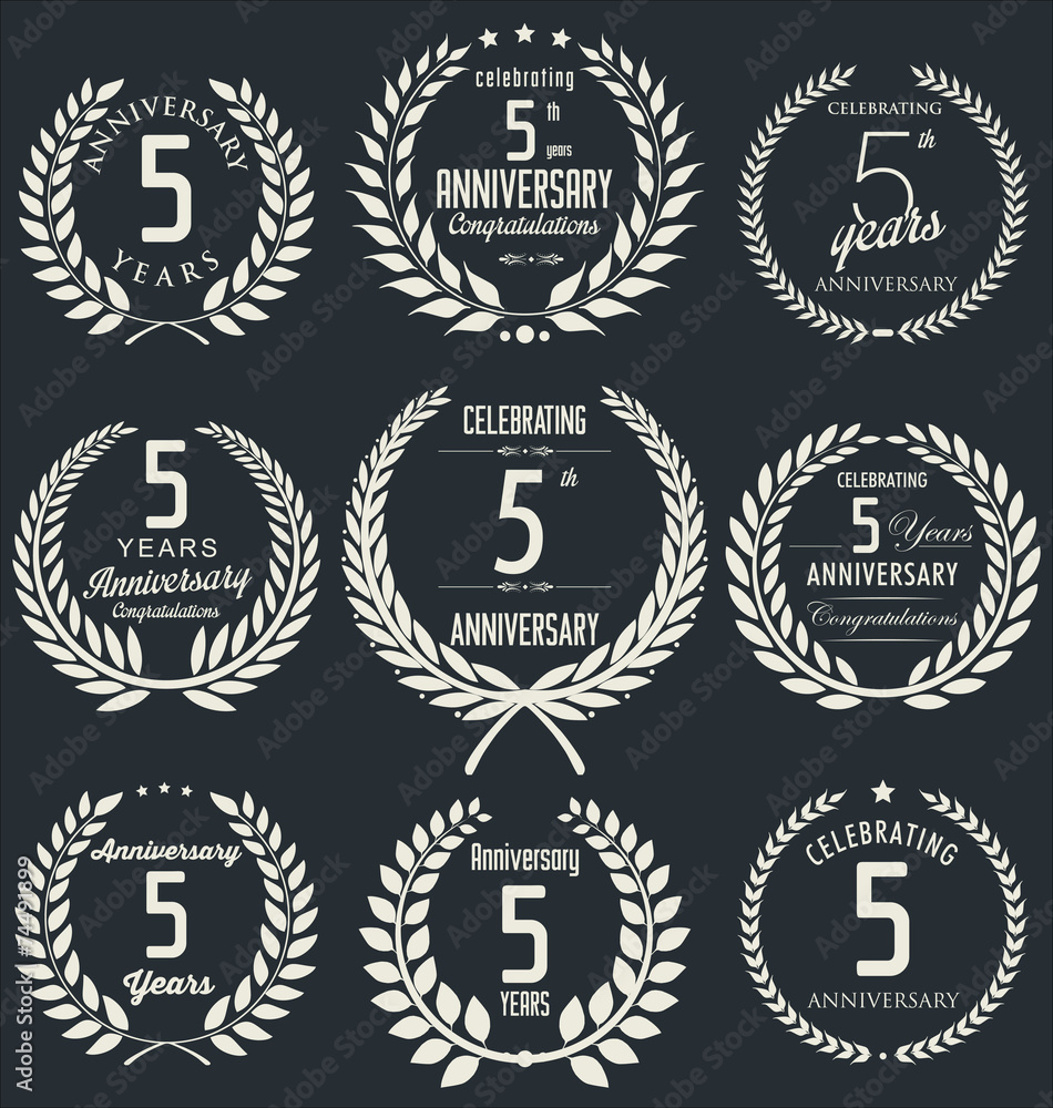 Anniversary laurel wreath design Anniversary laurel wreath design