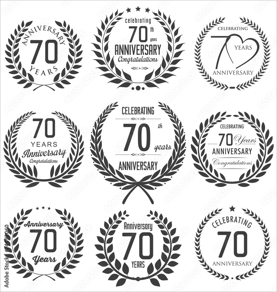 Anniversary laurel wreath design Anniversary laurel wreath design