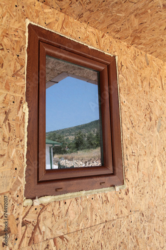 window at the new unfinished house