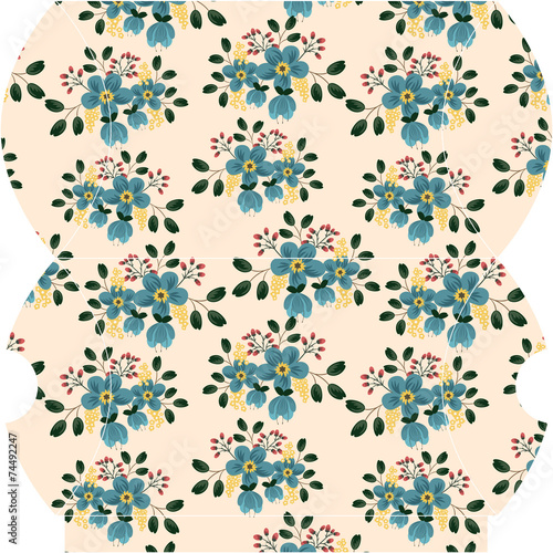 Floral gift box template