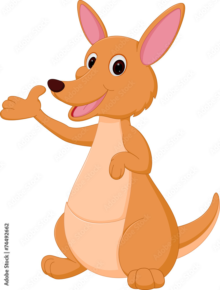Kangaroo cartoon presenting Kangaroo cartoon presenting