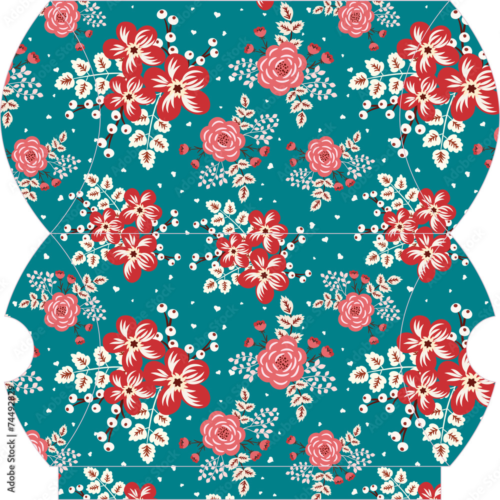 Floral gift box template Floral gift box template