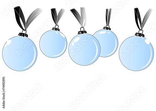 Pastellblaue Weihnachtskugeln