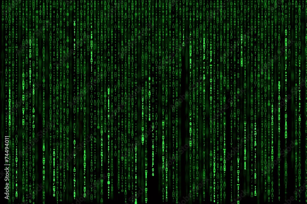 Matrix background with the green symbols Matrix background with the green symbols