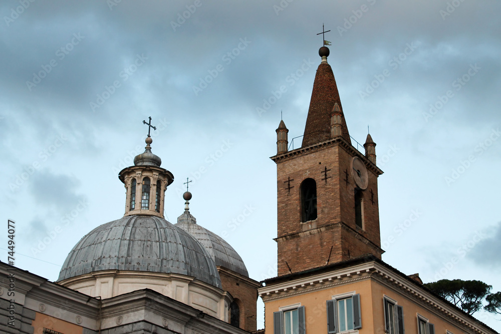 Domes and bell tower of Santa Maria del Popolo - Rome