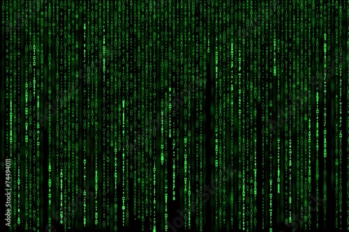 Matrix background with the green symbols