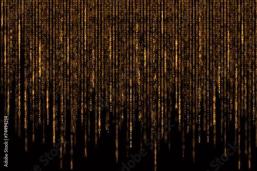 Digital Abstract background, orange golden matrix