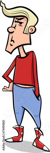 angry teenager cartoon illustration