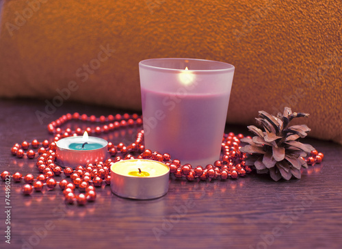 Romantic candles interior photo