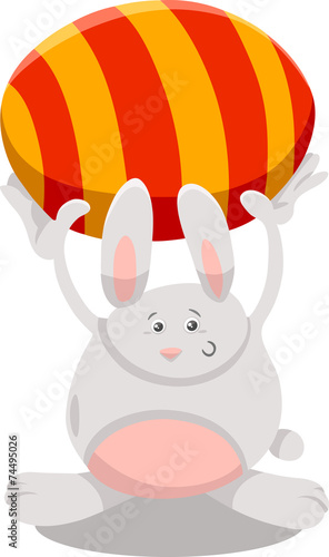 bunny with easter egg cartoon illustration