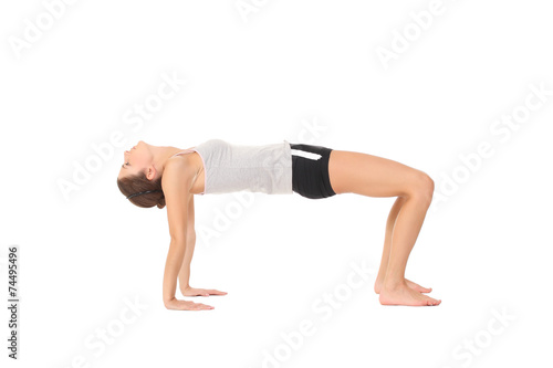 woman training yoga