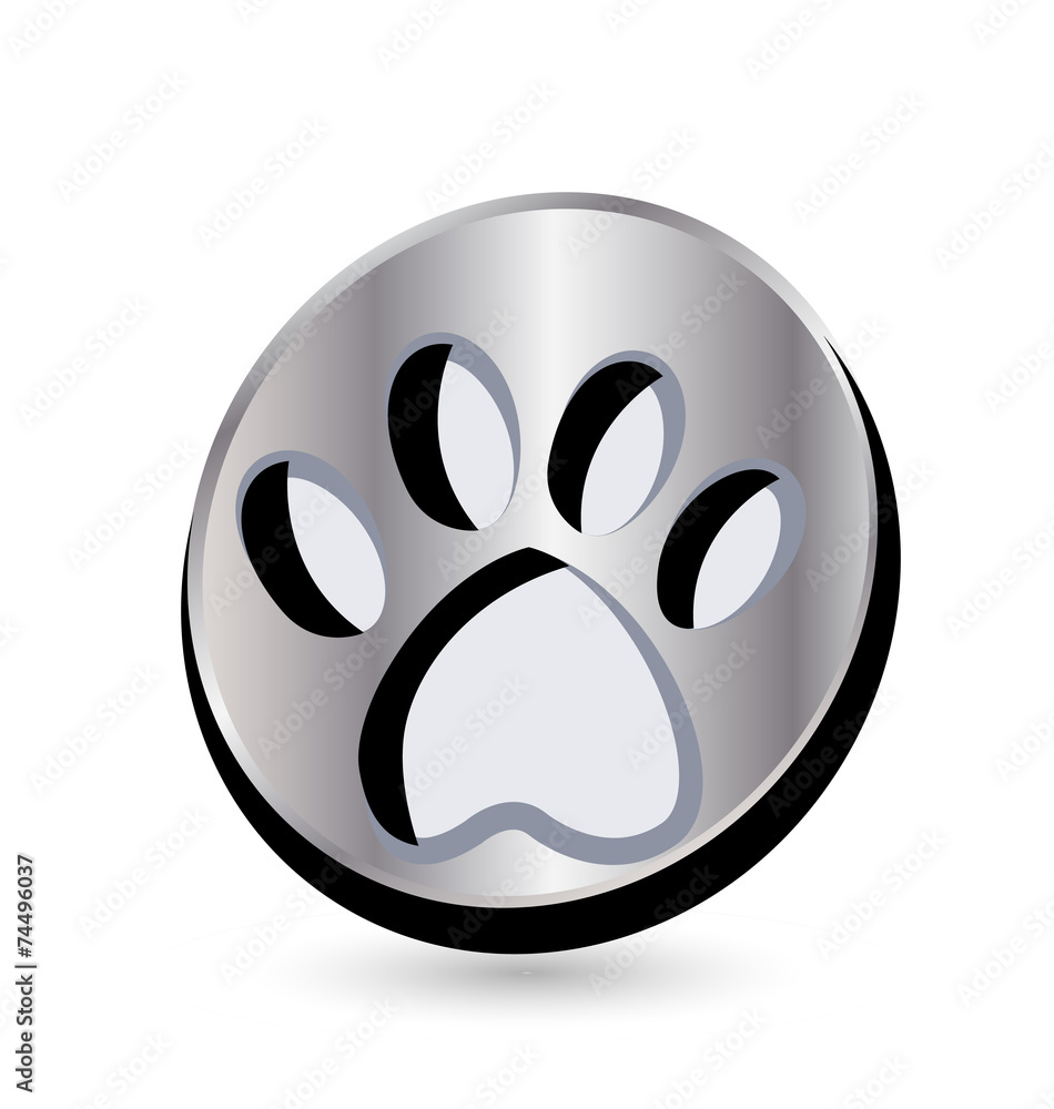 Fototapeta premium Dog footprint logo button vector
