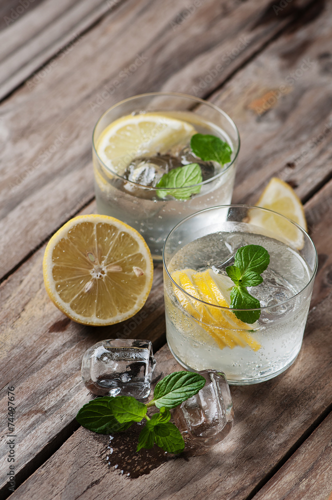 Lemonade with fresh lemon and mint Lemonade with fresh lemon and mint