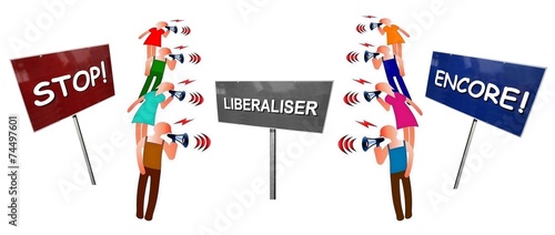 Tableau sur toile Débat  Libéraliser : stop ou encore