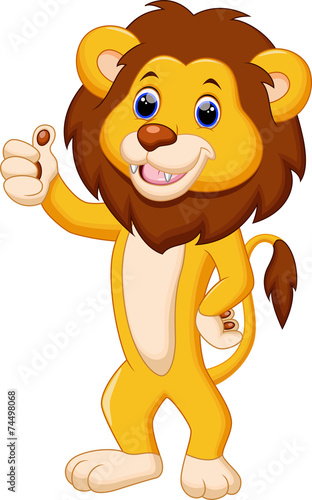Fototapeta Naklejka Na Ścianę i Meble -  Cute lion cartoon