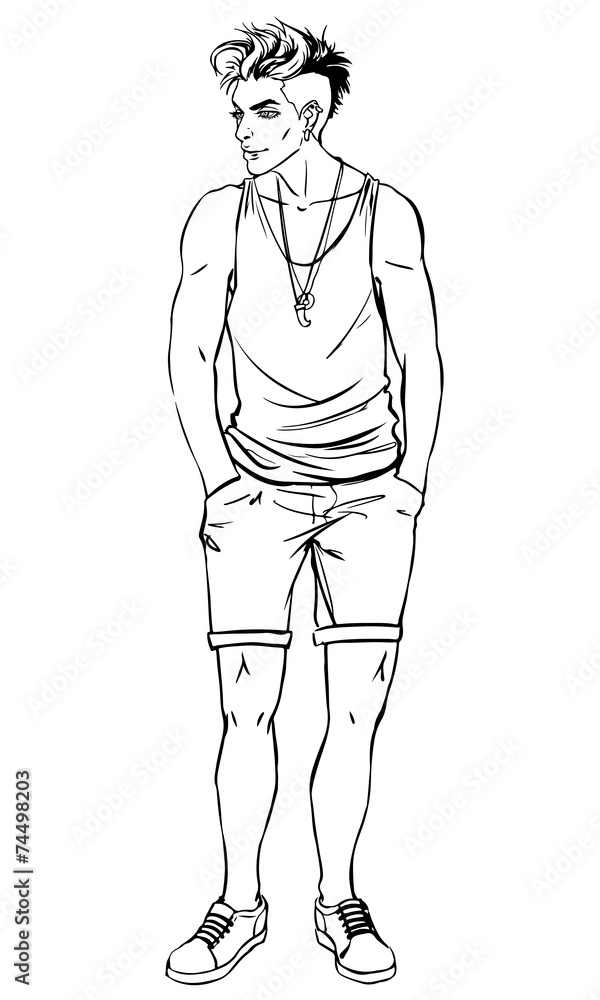 Full length portrait of happy handsome young man. Full length portrait of happy handsome young man.