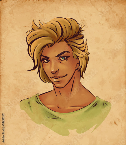 Hipster. Vector of a man face