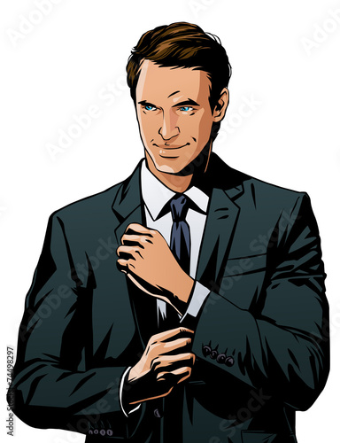 A handsome man in a suit