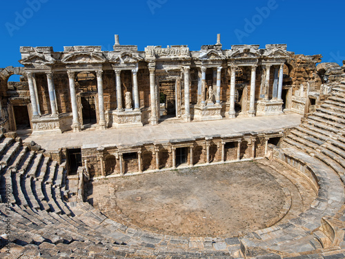 Ruins of theater in ancient Hierapolis, Turkey