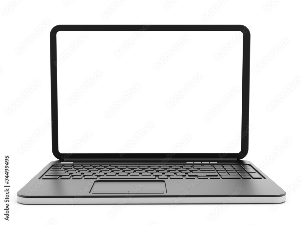 Laptop computer with blank screen Laptop computer with blank screen
