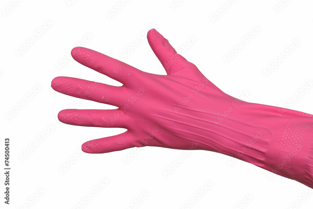 Protective gloves on hand isolated on white Protective gloves on hand isolated on white