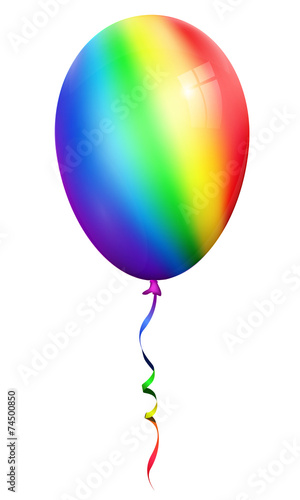 single rainbow balloon