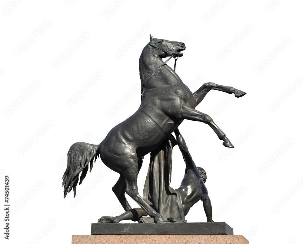 Fototapeta premium St. Petersburg, Russia, 7 SEPTEMBER: sculpture with a horse on t
