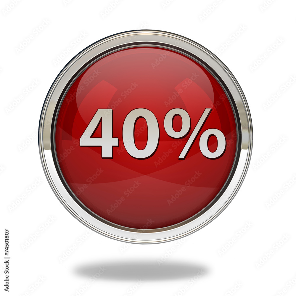 Fourty percent pointer icon on white background Fourty percent pointer icon on white background