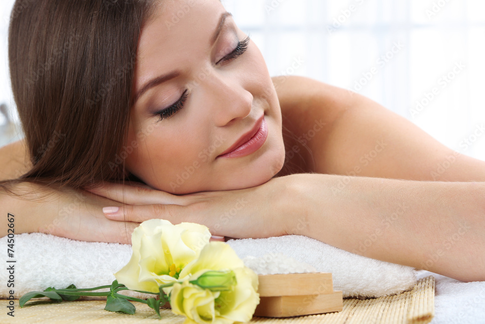 Beautiful young woman having relax in spa salon Beautiful young woman having relax in spa salon