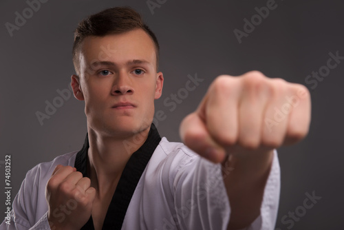 Handsome karate enthusiast