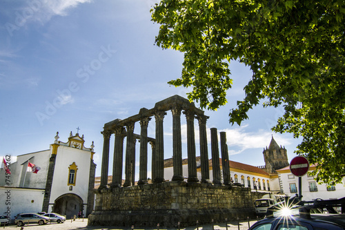 Temple of Diana monument, located in Evora