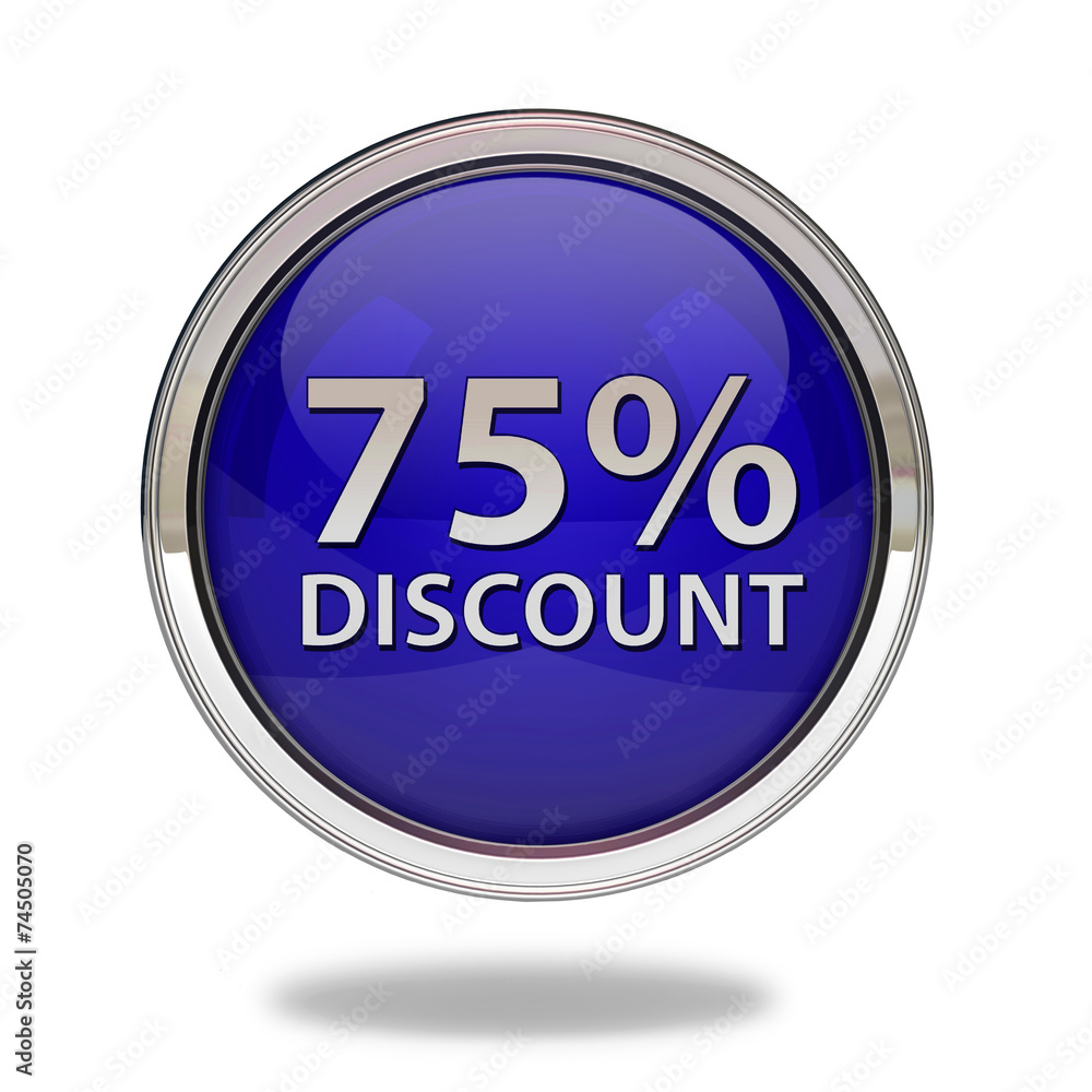 Discount 75 pointer icon on white background Discount 75 pointer icon on white background