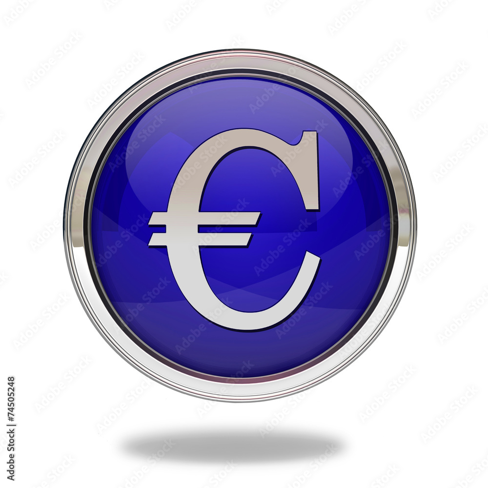 Euro pointer icon on white background Euro pointer icon on white background